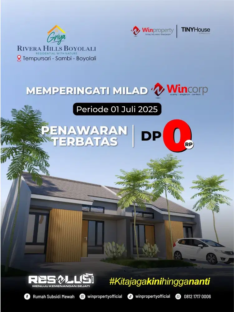 PERUMAHAN SUBSIDI DEKAT DE TJOLOMADU DP 0%