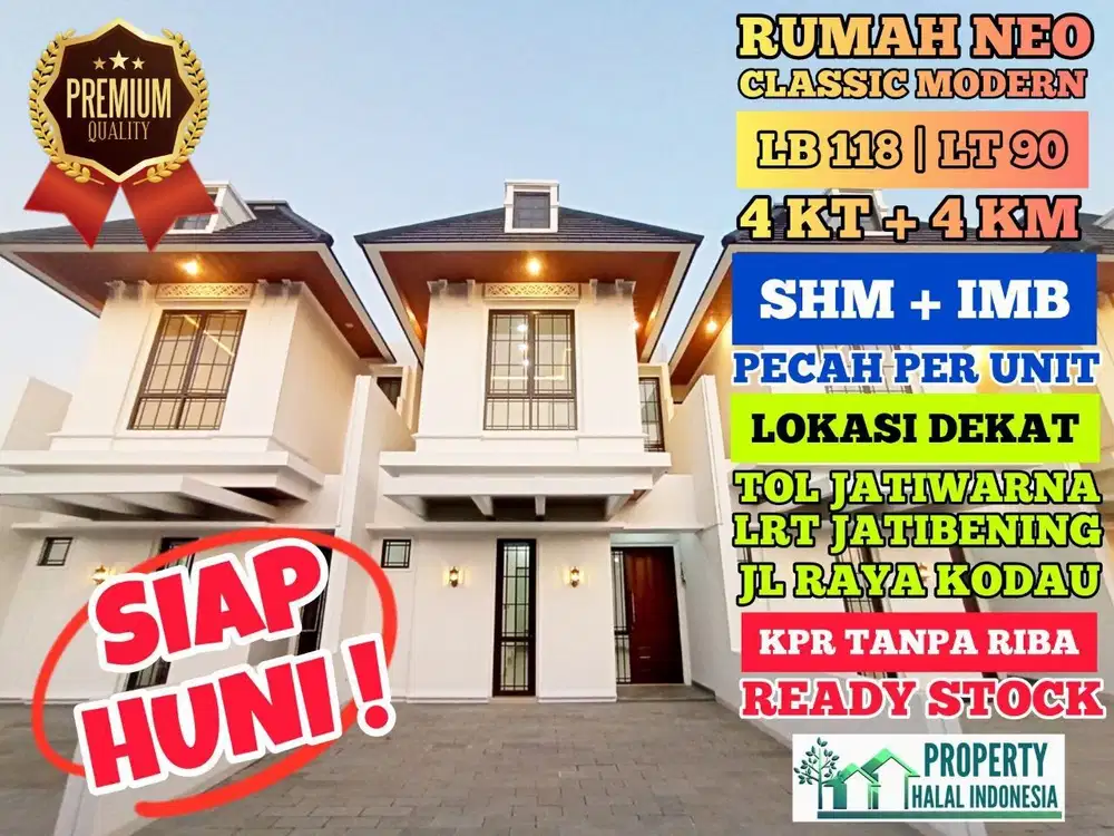 Jual Rumah Klasik Cantik Siap Huni Jatimekar Jatiasih KPR BSI DP 5%