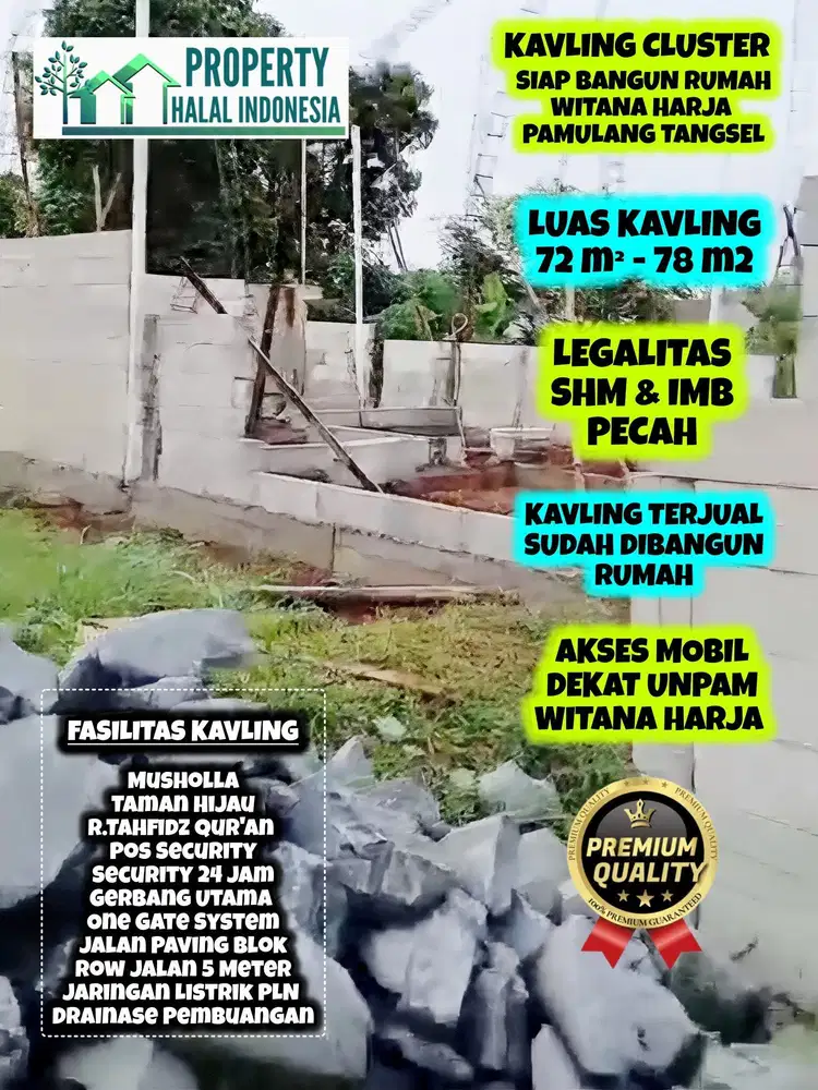 Jual Kavling Siap Bangun Rumah Cluster Witana Harja Pamulang - SHM Pch