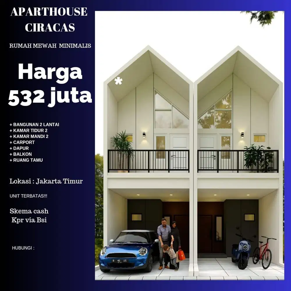 Rumah murah 2 lantai lokasi dekat stasiuj Lrt ciracas