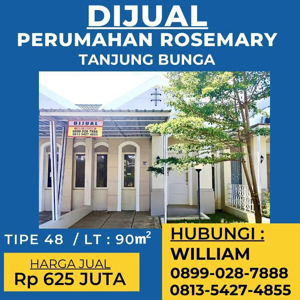 DIJUAL RUMAH CLUSTER ROSEMARY TANJUNG BUNGA MAKASSAR