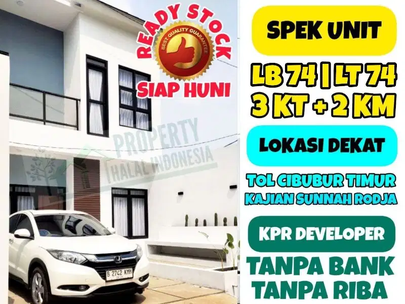 Jual Rumah Siap Huni SHM IMB Dekat Kajian Sunnah Rodja Al Barkah