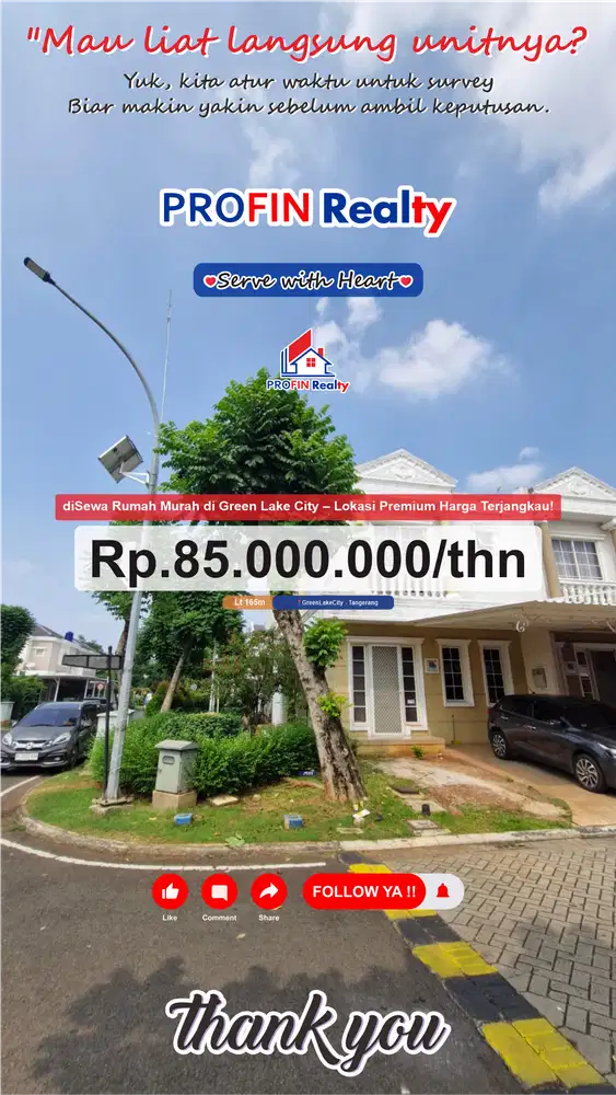 Disewakan Tahunan Rumah Murah di Green Lake City