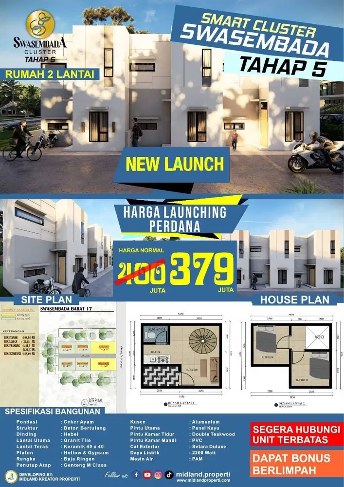 Rumah minimalis 2 lantai lokasi dekat suntermall