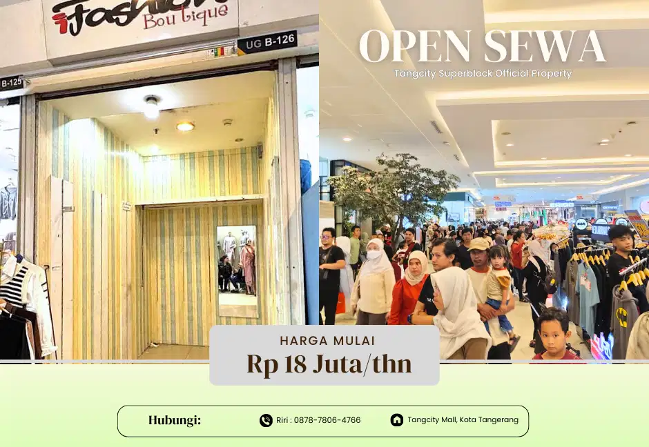 Sewa Unit Siap Pakai di Tangcity Mall UG B126 – Potensi Omzet Tinggi!