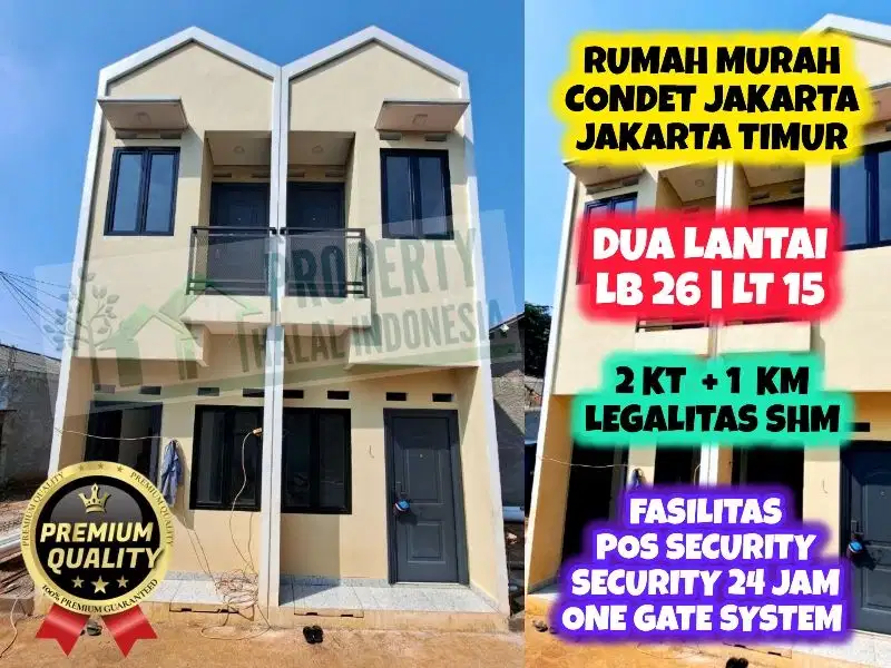Jual Rumah Murah Jakarta Dua Lantai SHM Condet JakTim Cluster One Gate