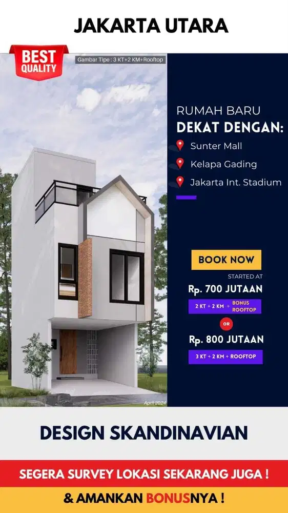 Rumah exlusif 2 lantai lokasi dekat tol dan stasiun