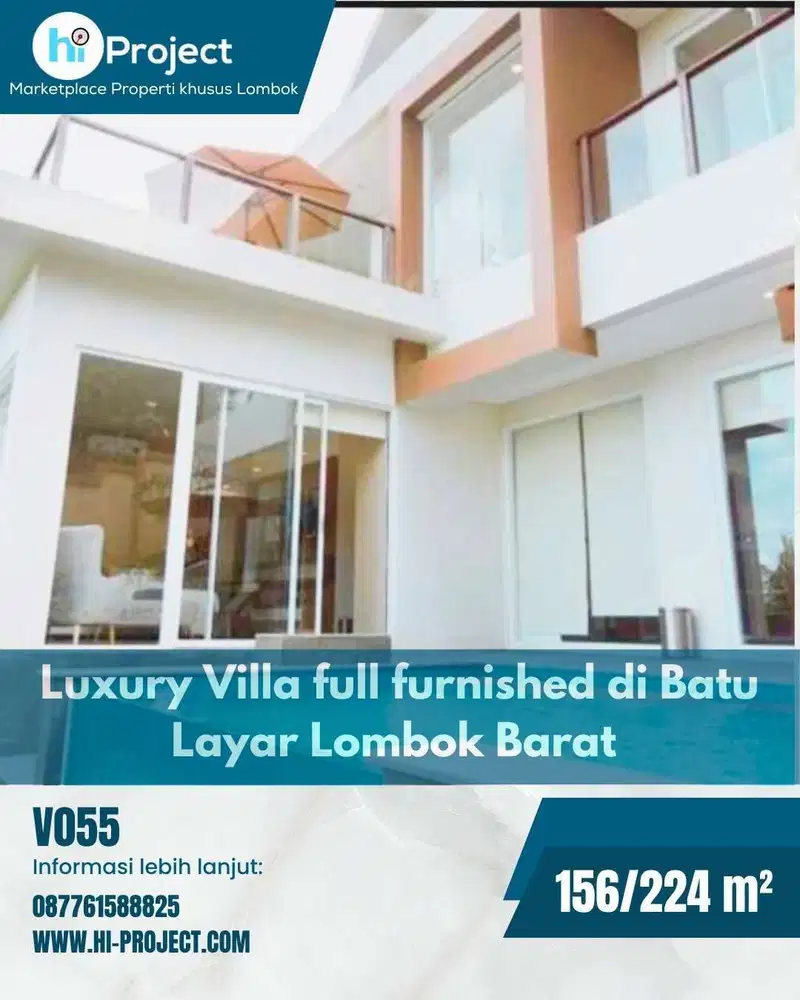 Luxury villa full furnished dengan kolam renang di Batu Layar V055