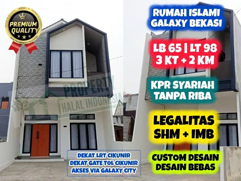 Rumah Cantik Custom Design Modern SHM IMB Dekat Royal Galaxy Bekasi