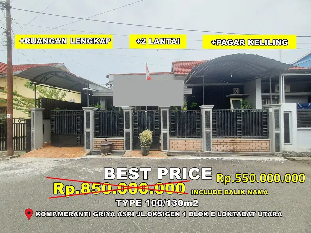 BU rumah type 100 dekat sekolah islam Qardha hasana