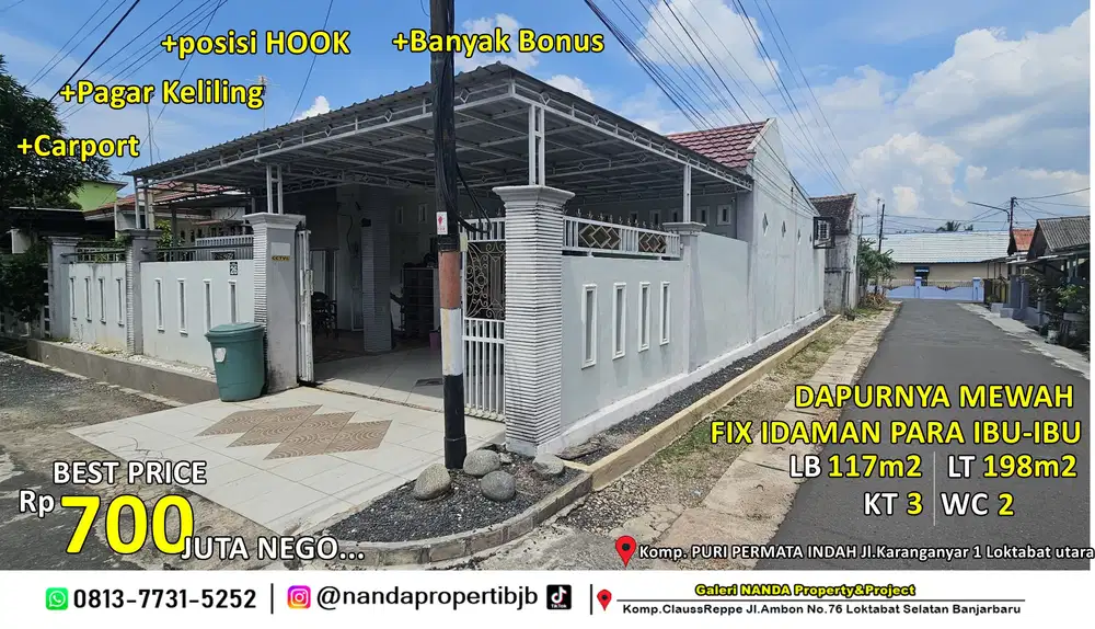 rumah type 117/198m2 HOOK di puri permata jl.karanganyar 1