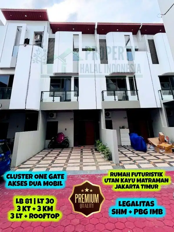 Jual Rumah Futuristik Utan Kayu Matraman Jakarta SHM PBG IMB KPR BSI