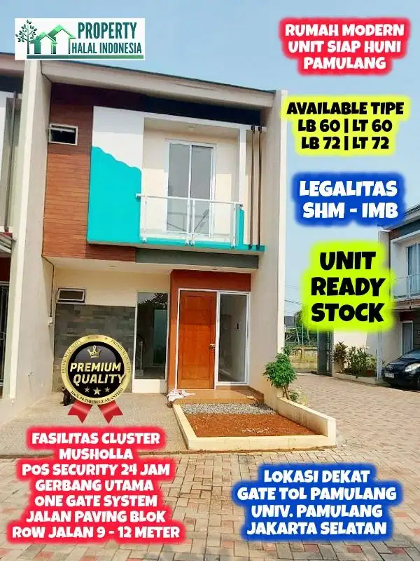 Jual Rumah Baru Siap Huni Pamulang Timur SHM IMB Dekat UNPAM