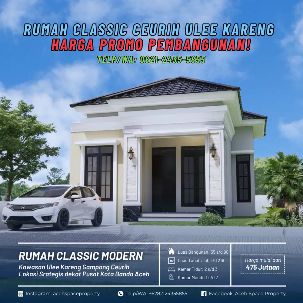 Dijual Rumah Murah di Ceurih Ulee Kareng - Harga Promo Pembangunan!