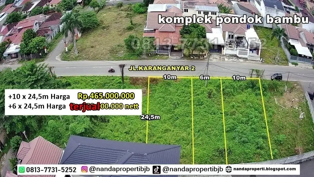tanah 10x24,5m untuk usaha di pinggir jl.karanganyar2