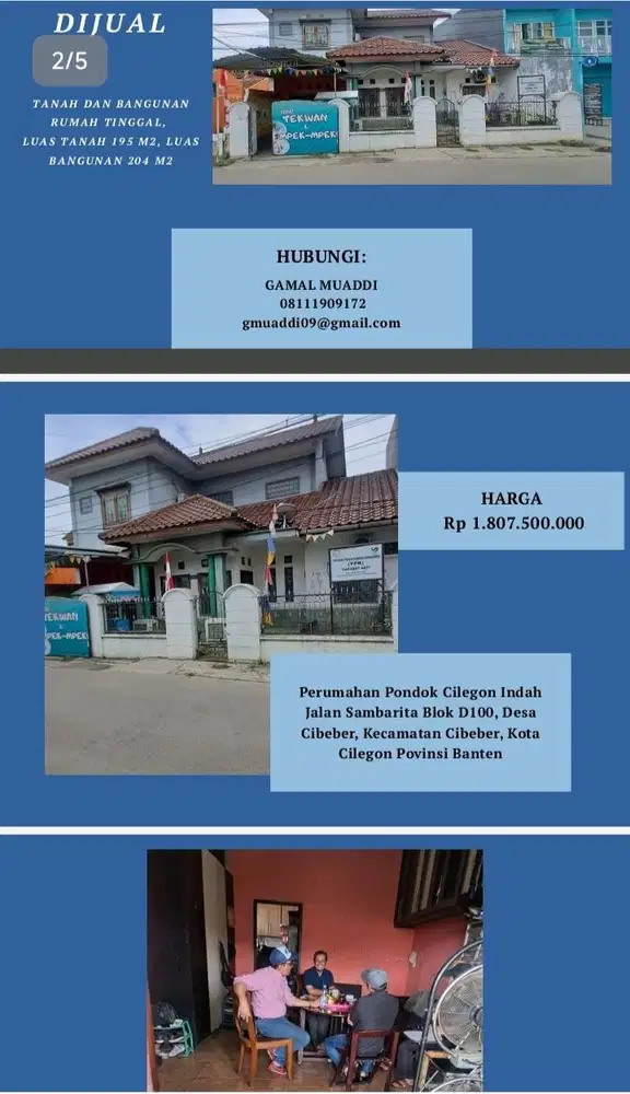 Dijual rumah siap huni di kawan komplek asri dan strategis