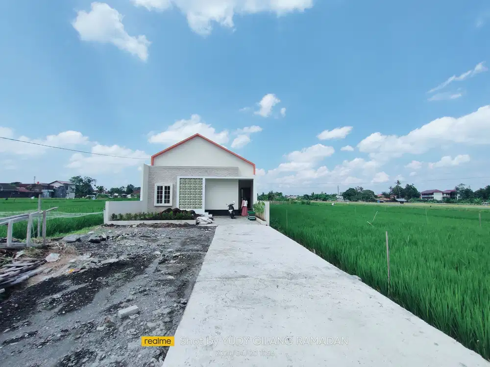 Dikontrakkan Rumah baru View Sawah di seputaran utara Kampus UGM Jln K