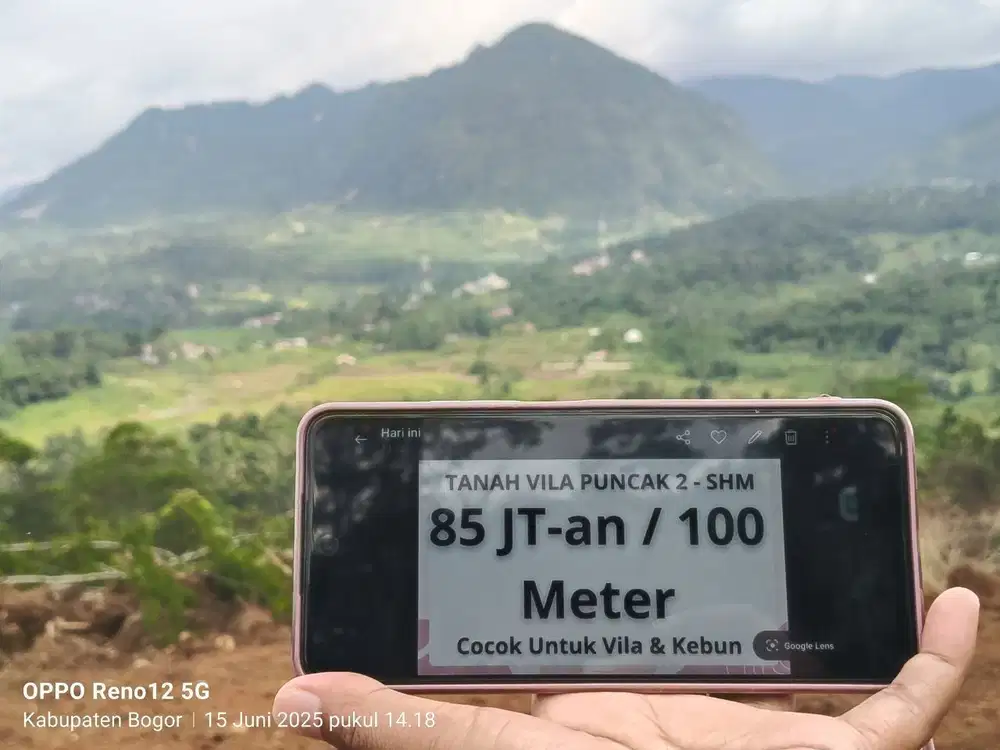 Tanah Vila View Pegunungan Puncak Dua Akses Mobil Masuk Surat SHM