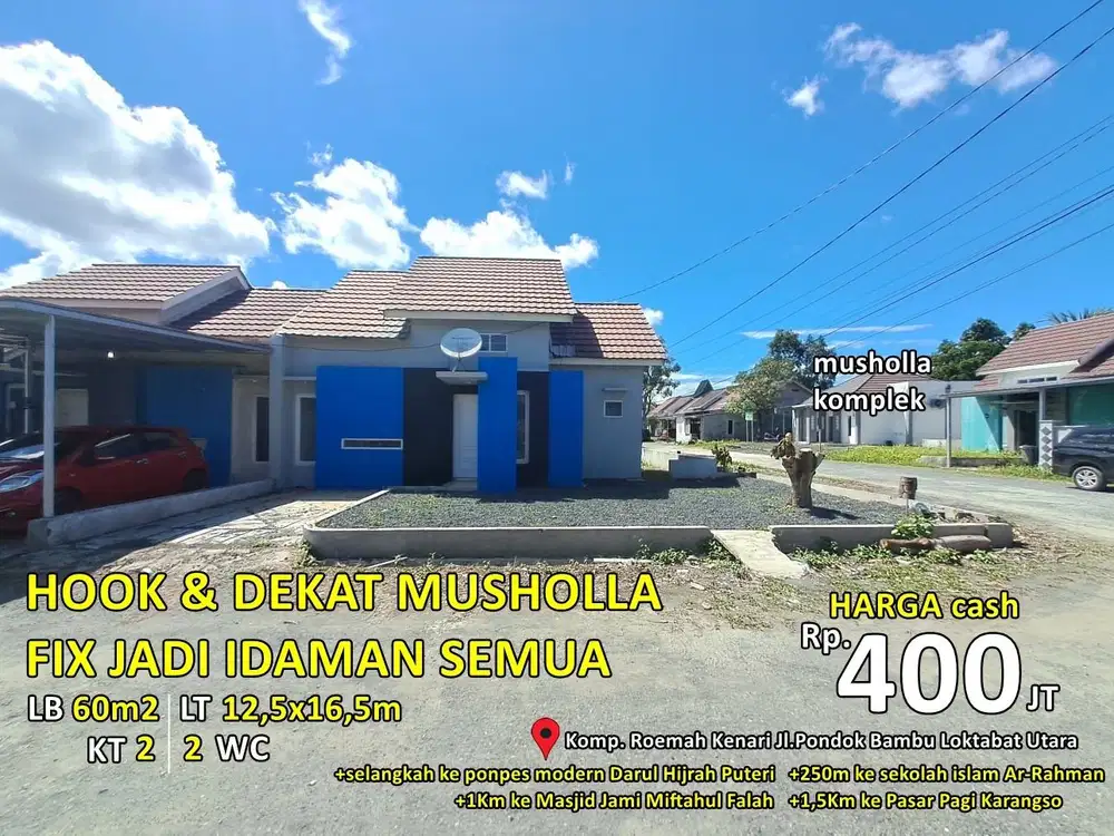 rumah HOOK di cluster mewah ''Roemah Kenari'' loktabat utara