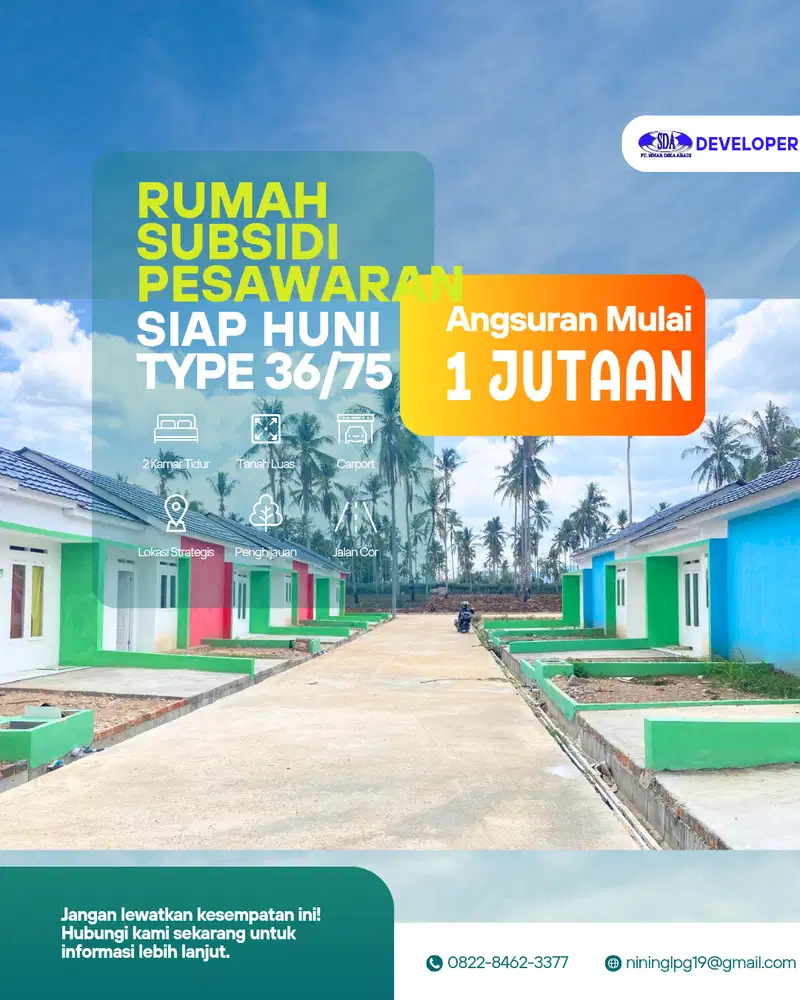 Rumah siap huni di pesawaran Lampung Tanpa DP
