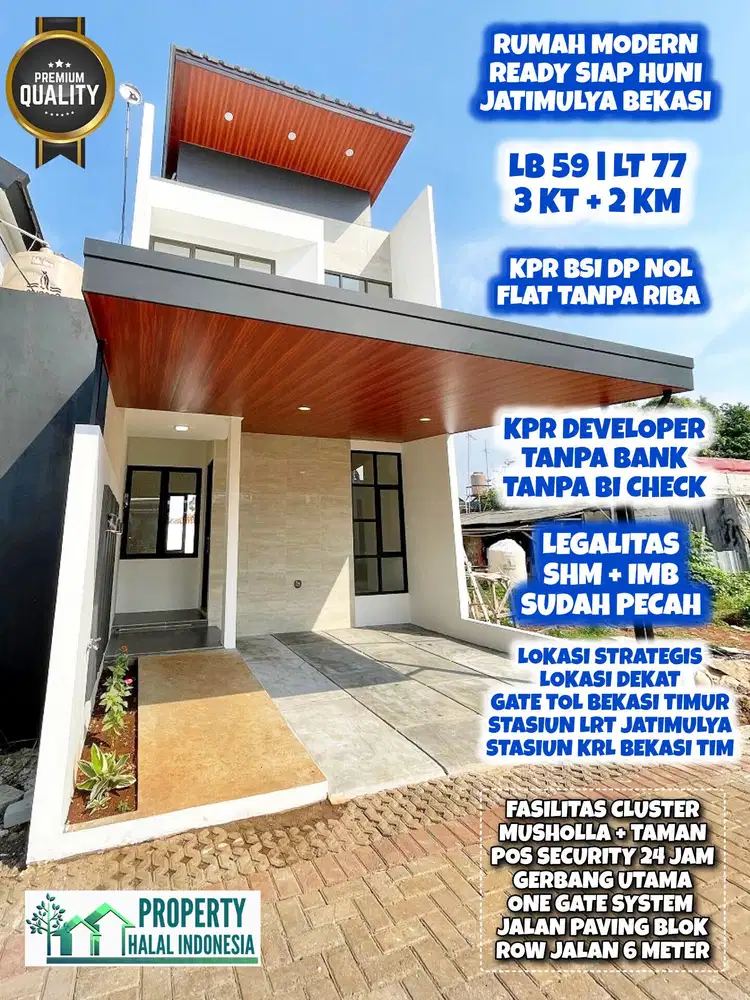 Jual Rumah Siap Huni Dekat LRT Jatimulya Bekasi - KPR Syariah DP Nol