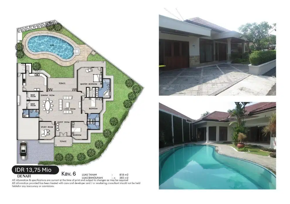 Rumah Town House Luas Tanah 818m2 Dekat Stasiun MRT Cipete Fatmawati