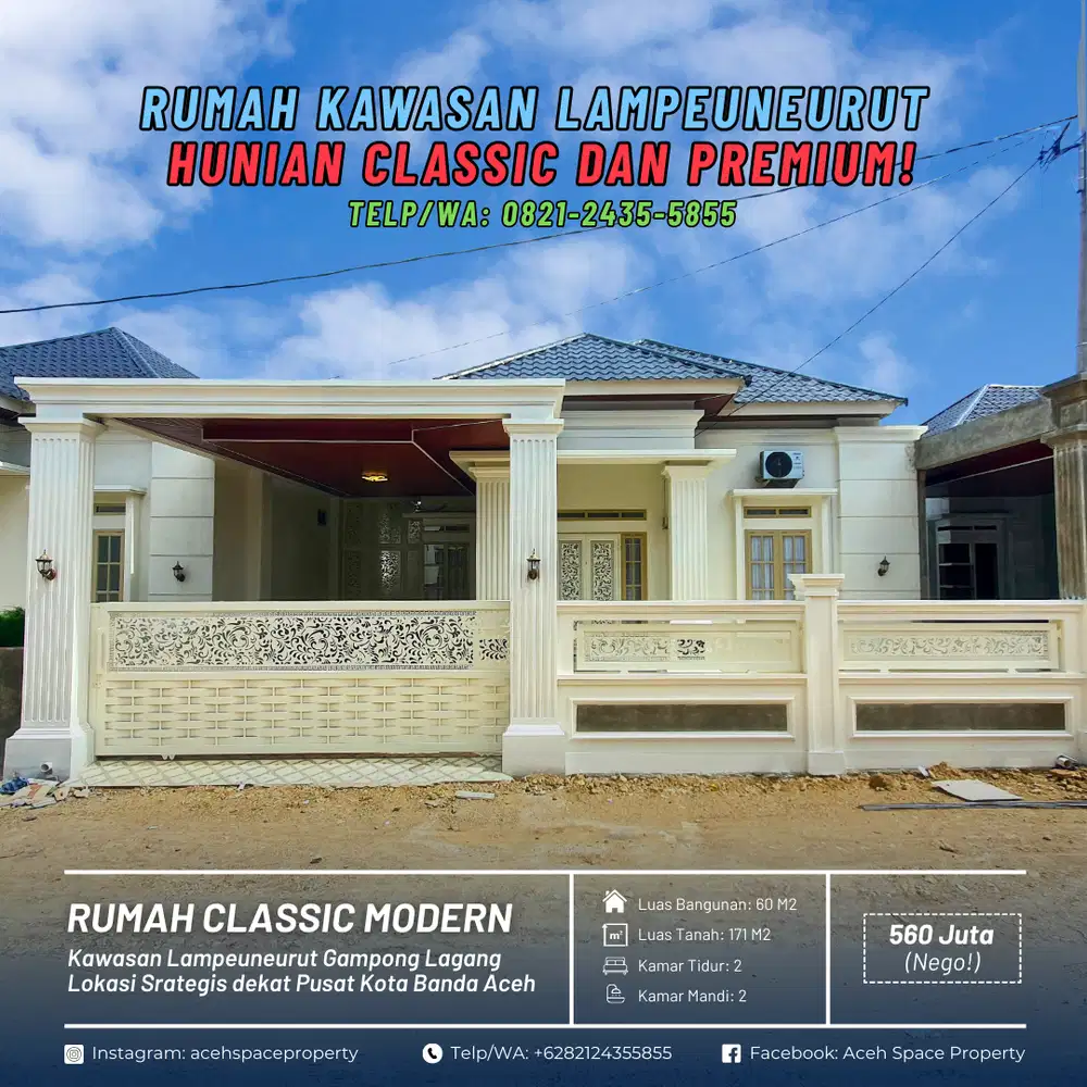 Dijual Rumah Classic di Kawasan Lampeuneurut - Hunian Best Seller!