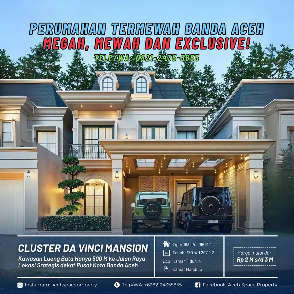 Dijual Perumahan Termewah di Banda Aceh - Da Vinci Mansion Lueng Bata!