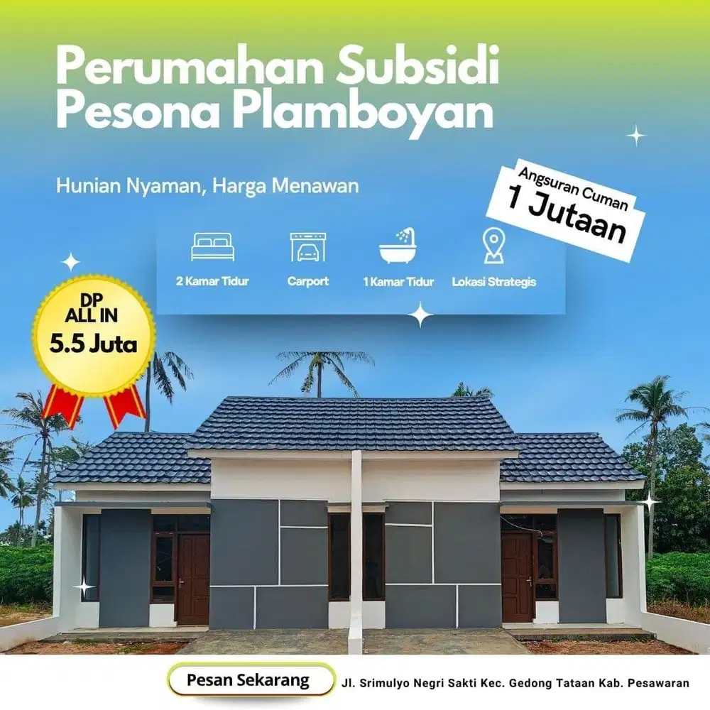 Rumah subsidi pesawaran Angsuran ringan