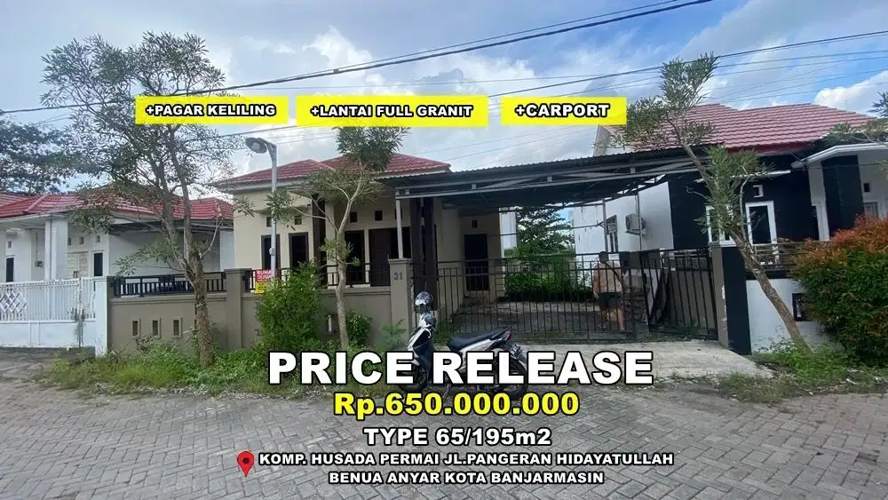 Rumah type 65/195m2 di apit kampus kota banjarmasin