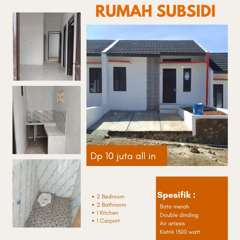 Rumah subidi angsuran 1 juta flat pasti acc