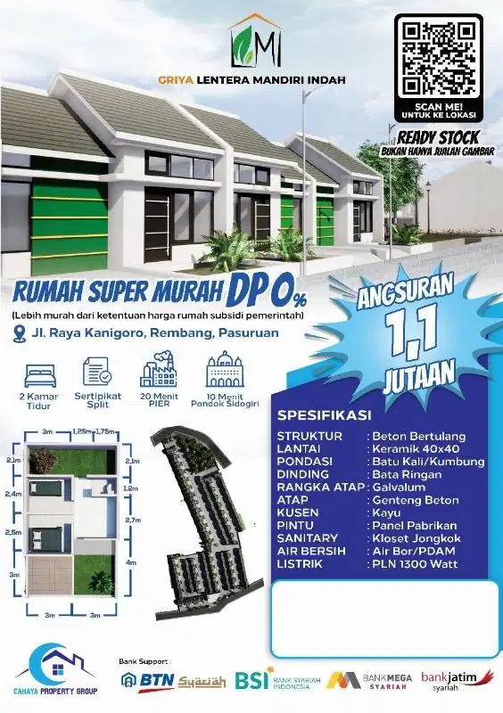DIJUAL CEPAT RUMAH SUBSIDI DI REMBANG PASURIAN