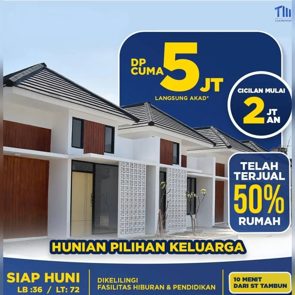 Rumah Siap Huni Dekat Stasiun  Tambun dan Tol