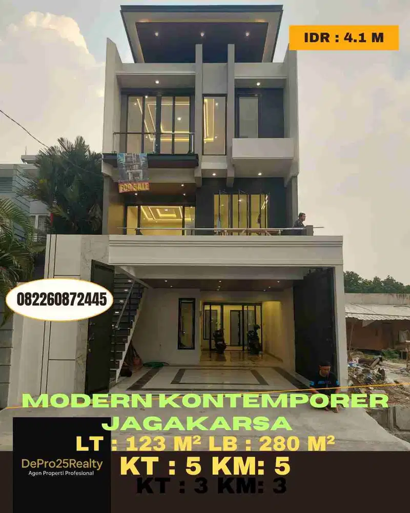 Jual Modern Kontemporer Plus Kolam Renang Siap Huni Di Jagakarsa
