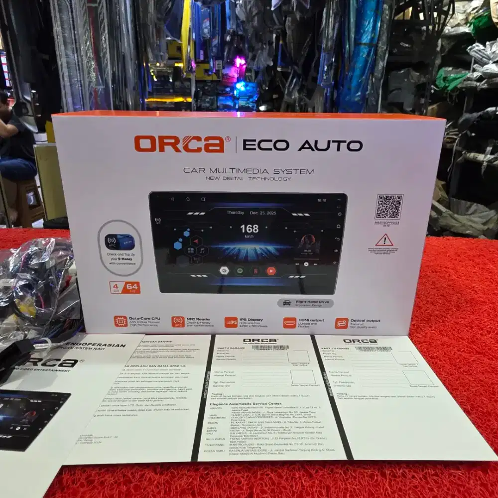 Head Unit Android ORCA ECO AUTO Series ADR-9988 4GB+64GB NFC 10.1 in