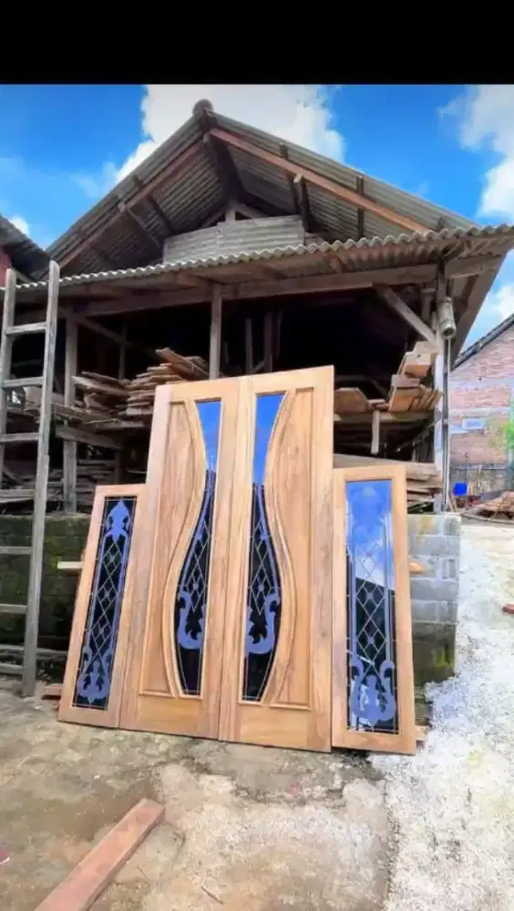Pintu, jendela, kusen bahan kayu jati kualitas terjamin