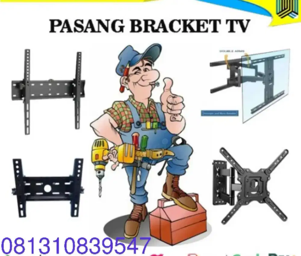 Pasang Bracket TV 32inc 43inc 50inc 60inc 75inc
