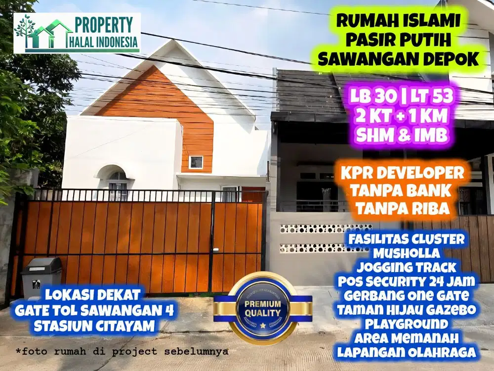 Jual Rumah Islami Murah Pasir Putih Sawangan Depok Dekat Stasiun Citayam