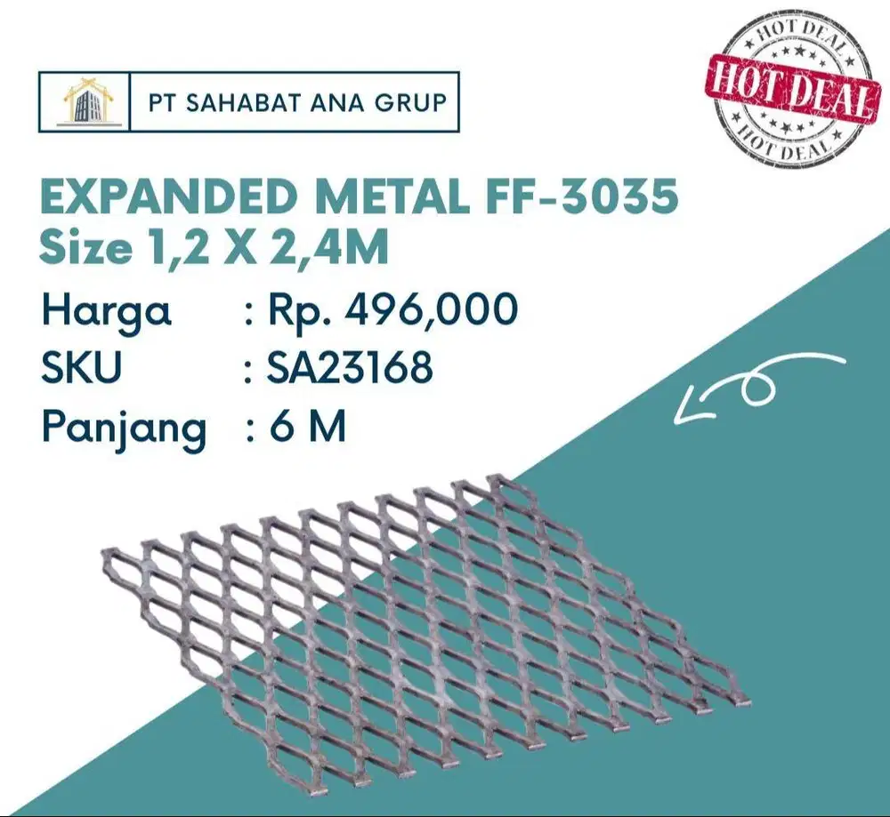 EXPANDED METAL FF-3035 Size 1,2 X 2,4M