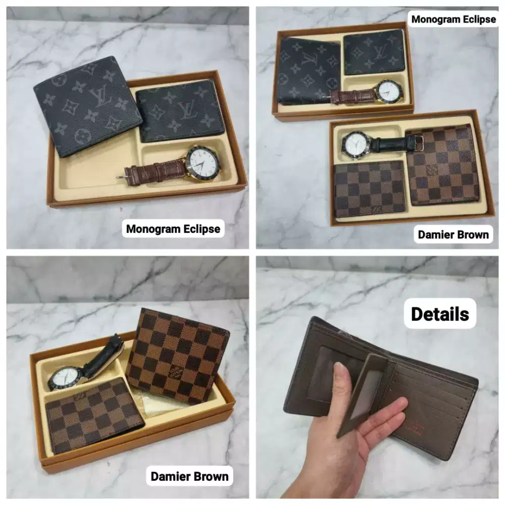 DOMPET LV COMPLETE SET include jam tangan LV