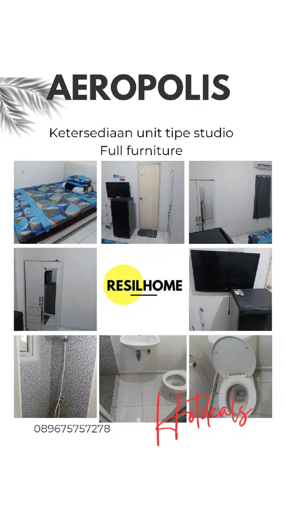 sewa perbulan murah apartemen Aeropolis studio AR3 tower 5 neglasari bandara Soekarno-Hatta Tangerang banten