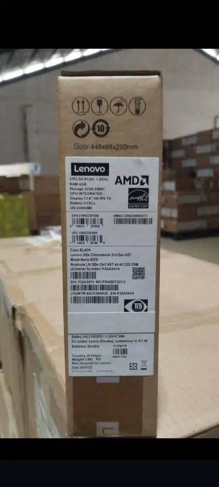Lenovo notebook 300e Layar LCD Touchschreen 360°