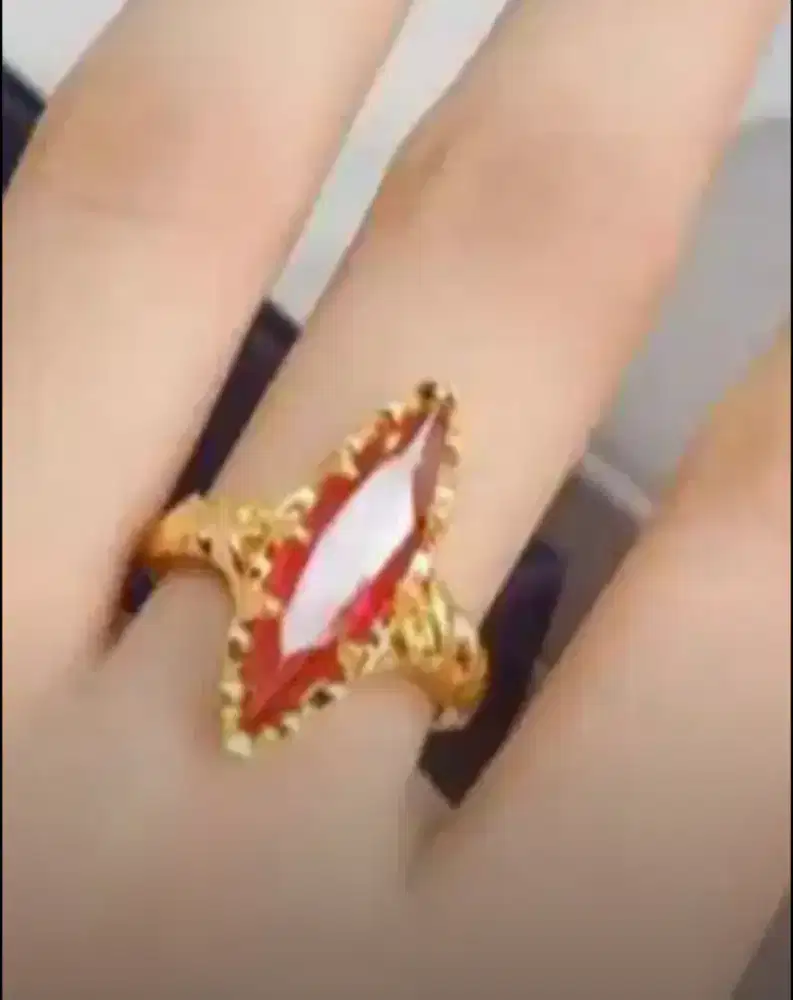 cincin titanium batu mirah delima
