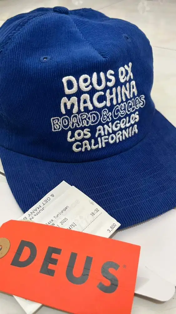 Topi Deus Ex Machina Squeak Cord Cap - Bright Cobalt (Blue)