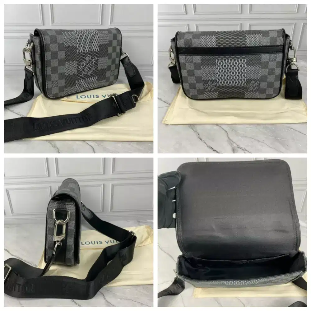 TAS SELEMPANG LV STUDIO MESSENGER Black