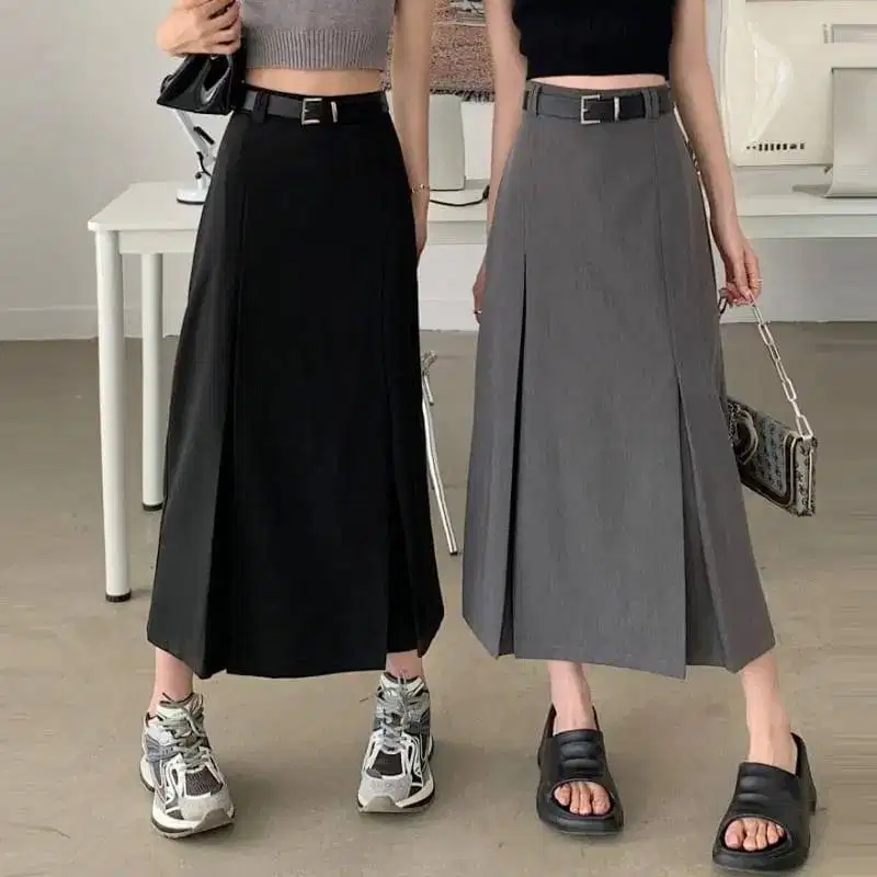 Rok Formal Wanita model A lipat dua depan