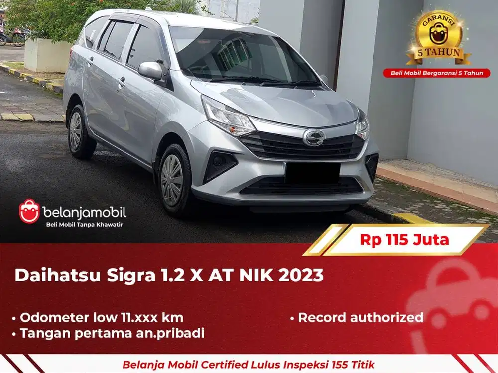 [ GARANSI 5TH ] Daihatsu Sigra 1.2 X AT Silver 2023/2024