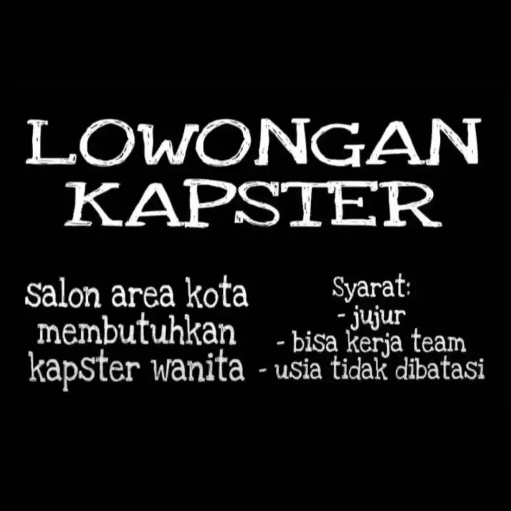 Lowongan kapster