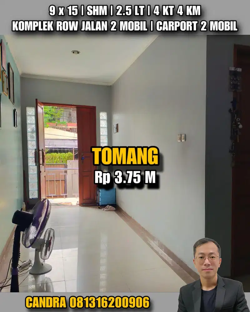 V024 RUMAH TOMANG 9x15 SIAP HUNI 10 MENIT KE UNTAR TRISAKTI