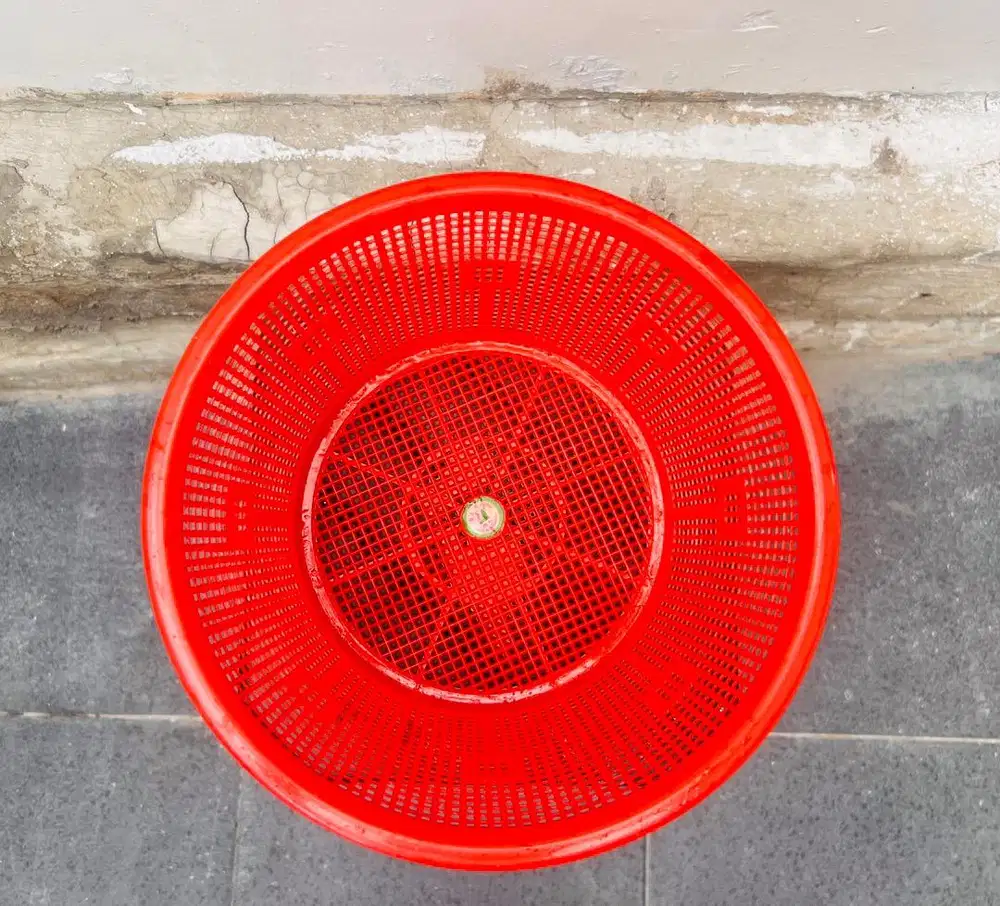 Keranjang Plastik Serbaguna D27/T14cm Merah